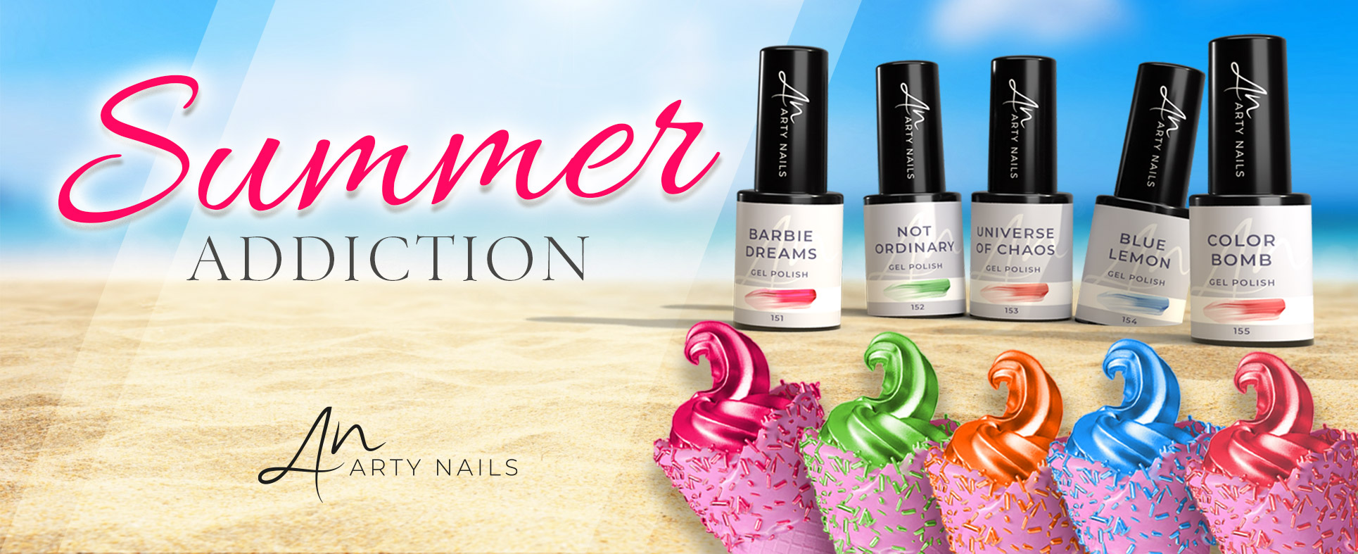 arty nails summer addiction collection slider