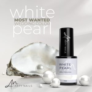 arty nails white pearl gel polish