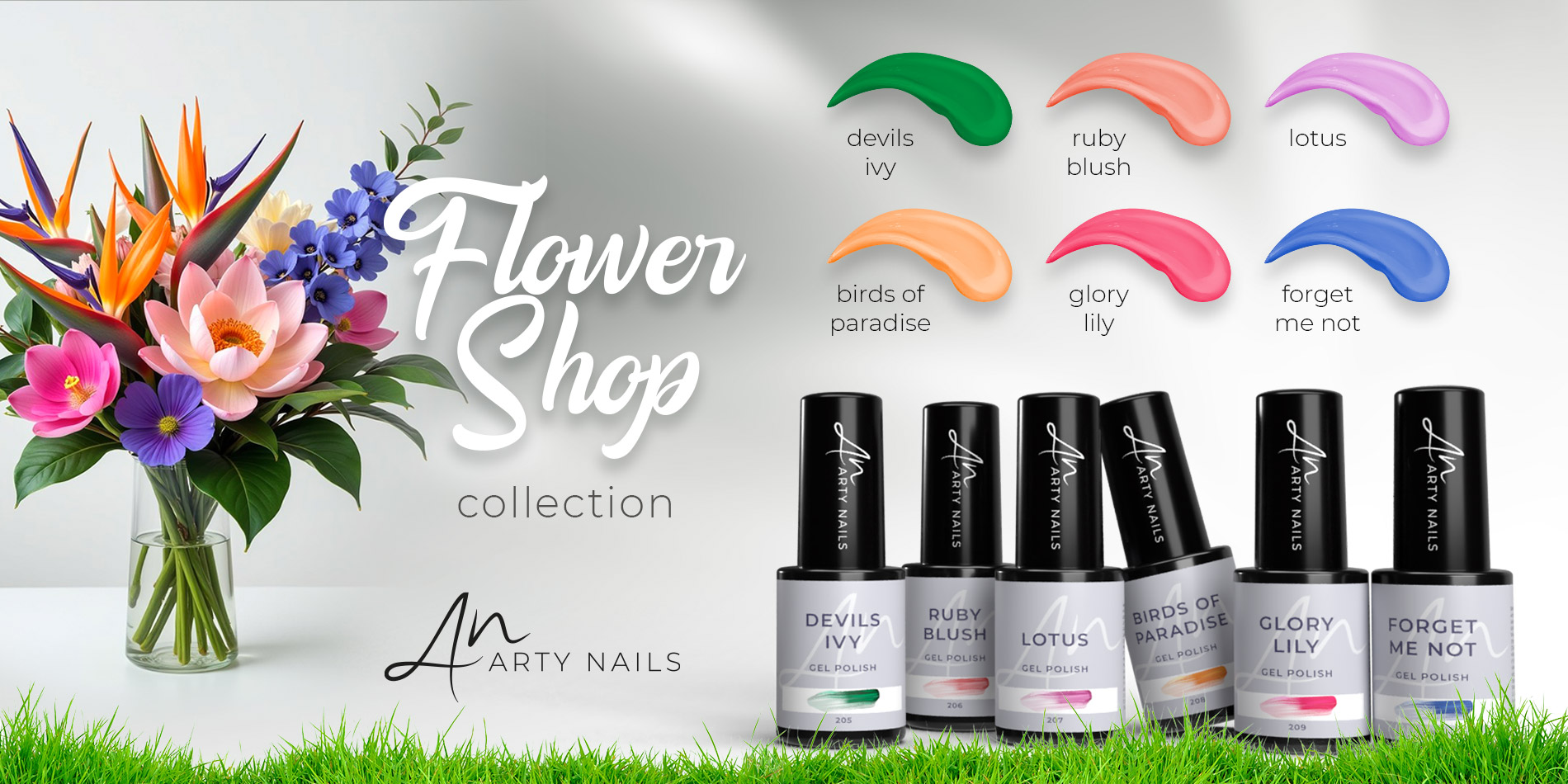 arty nails flower shop collection slider